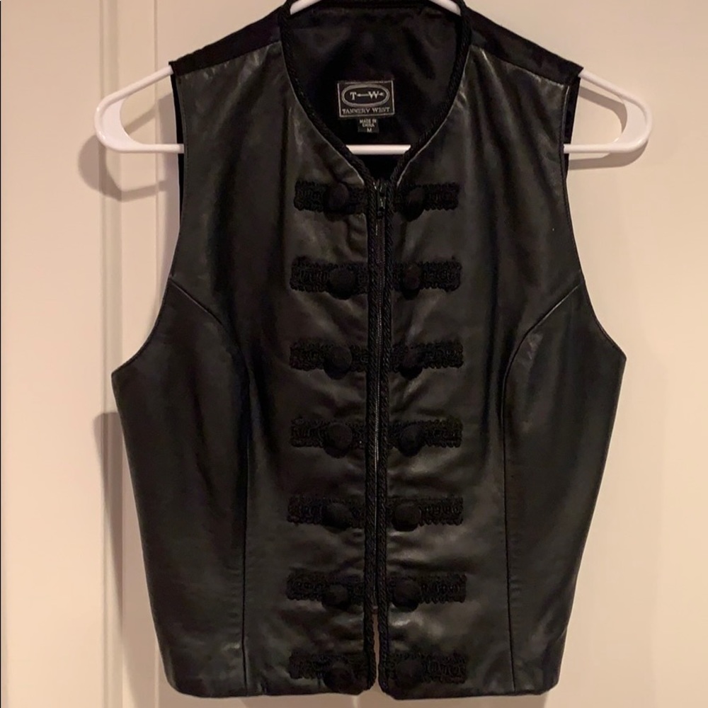 Tannery West embroidered leather vest